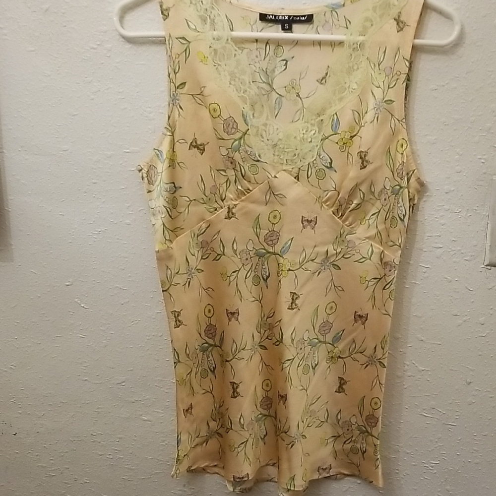 Max Studio Cream Floral Lace Top